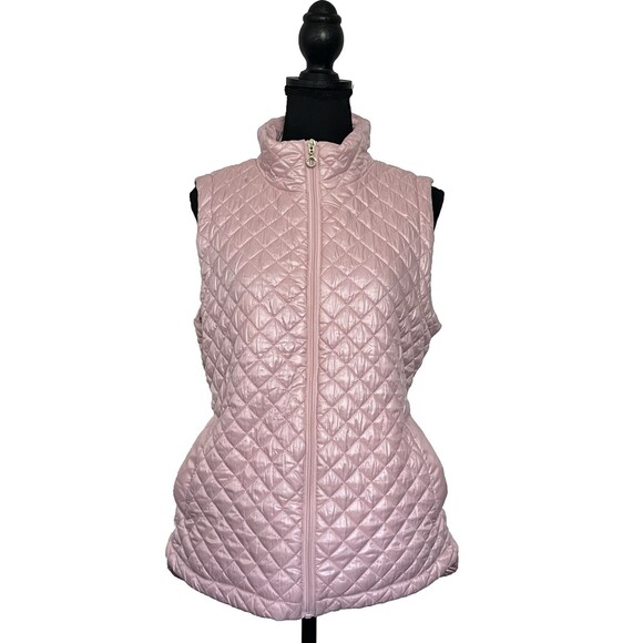 Marc NY Wm's Vest M Puffer Quilted Zip-up Puffer Vest Jacket Sleeveless Pink $89 - Picture 1 of 7